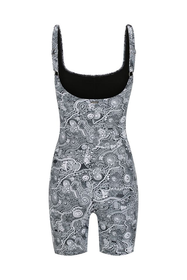 Milindee Body Suit in the Wirl print by Jalayimiya