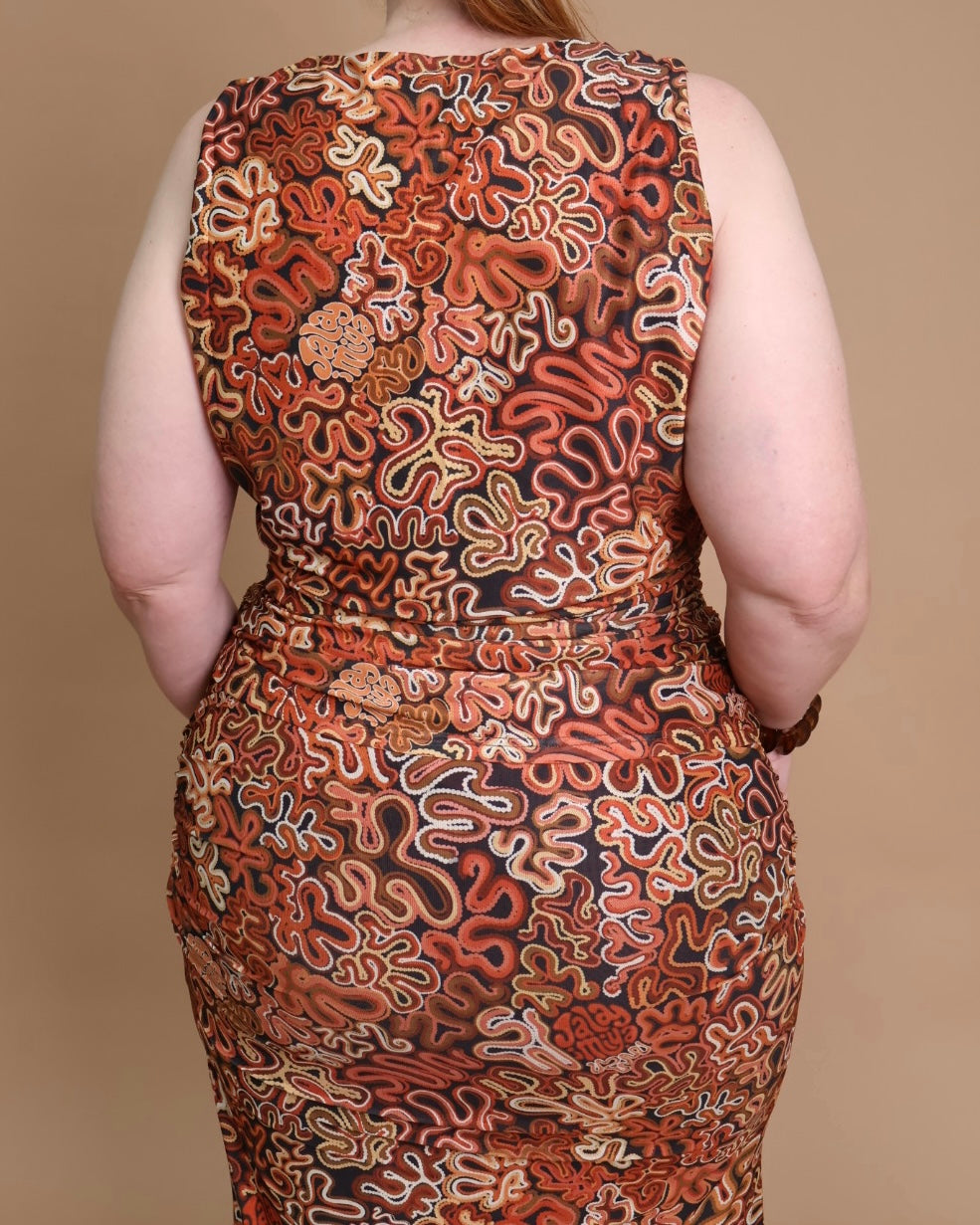 Kangkurl Mesh Top in the Walmarta print by Jalayimiya