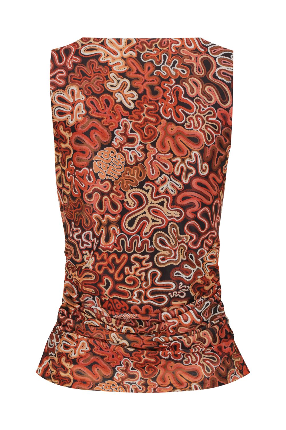 Kangkurl Mesh Top in the Walmarta print by Jalayimiya