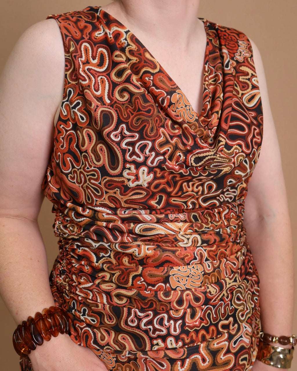 Kangkurl Mesh Top in the Walmarta print by Jalayimiya